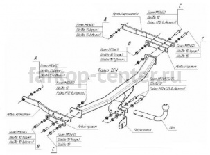 Фаркоп Bosal Russia для RENAULT MEGANE 3 2008-2016. Артикул 1425-A