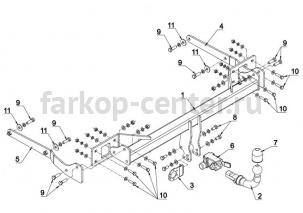 Фаркоп Auto-Hak для MERCEDES-BENZ GLK-CLASS X204 2008-2015. Артикул D 41A