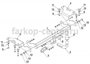 Фаркоп Auto-Hak для TOYOTA VERSO 2009-2013. Артикул 0 76