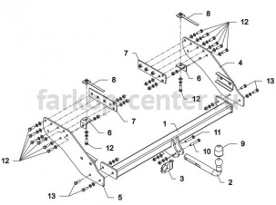 Фаркоп Auto-Hak для MITSUBISHI L200 2006-2015. Артикул Z 40