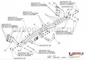 Фаркоп Imiola для CITROEN C4 PICASSO 2006-2013. Артикул P-037