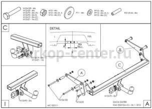 Фаркоп Galia для RENAULT DUSTER 2010-2015. Артикул D041C