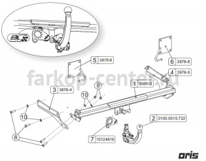 Фаркоп Bosal для MAZDA 6 2013-2019г. Артикул 051-053