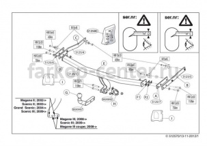 Фаркоп Brink для RENAULT SCENIC 2 2003-2009. Артикул 512500