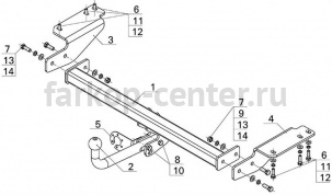 Фаркоп Avtos для HAVAL H2 2014-2019г. Артикул HV02