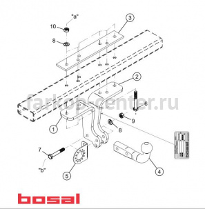 Фаркоп Bosal для NISSAN PATHFINDER R51 2004-2014. Артикул 017-072