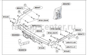 Фаркоп Brink для TOYOTA YARIS 2005-2012. Артикул 465400
