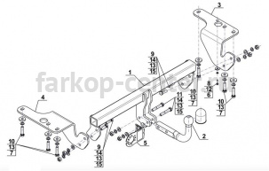 Фаркоп Steinhof для TOYOTA COROLLA E160/E170 2013-2019г. Артикул T-128