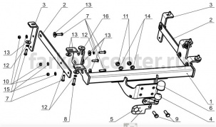 Фаркоп Bosal Russia для RENAULT MASTER 2010-2019г. Артикул 1437-F