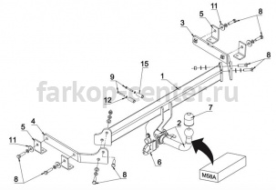 Фаркоп Auto-Hak для MAZDA CX-7 2006-2012. Артикул M 58A