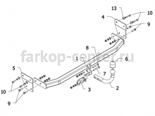 Фаркоп Auto-Hak для HYUNDAI ELANTRA 2012-2016. Артикул J 63