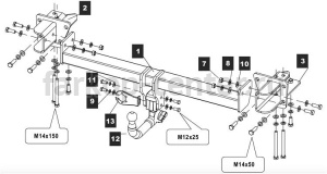 Фаркоп Aragon для LAND ROVER DISCOVERY 2017-2019г. Артикул 34.9029.32