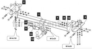 Фаркоп Aragon для LAND ROVER DISCOVERY 2017-2019г. Артикул 34.9029.32