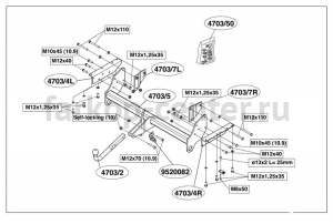 Фаркоп Brink для MITSUBISHI PAJERO 2007-2019г. Артикул 470300