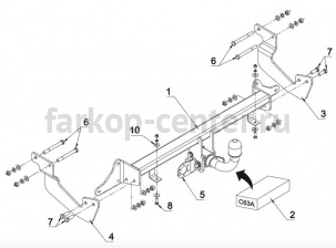 Фаркоп Auto-Hak для FORD TRANSIT COURIER 2014-2019г. Артикул C 63A