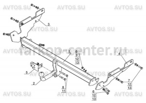 Фаркоп Avtos для MAZDA 6 2013-2019г. Артикул MZ03
