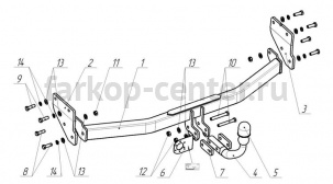 Фаркоп Bosal Russia для KIA RIO 2017-2019г. Артикул 6759-A