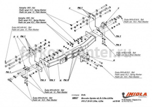 Фаркоп Imiola для VOLKSWAGEN LT 1995-2006. Артикул M-007