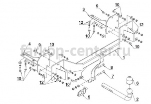 Фаркоп Auto-Hak для BMW X5 E53 2000-2007. Артикул B 14