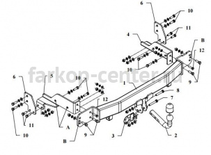 Фаркоп Auto-Hak для KIA SORENTO 2006-2009. Артикул T 51