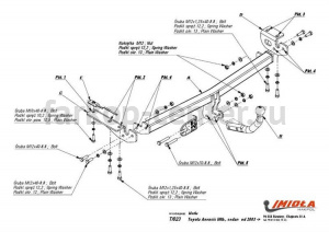 Фаркоп Imiola для TOYOTA AVENSIS 2003-2009. Артикул T-023