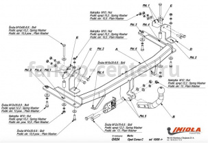 Фаркоп Imiola для OPEL CORSA C 2000-2006. Артикул O-024