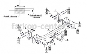 Фаркоп Steinhof для MITSUBISHI OUTLANDER 2012-2019г. Артикул M-356