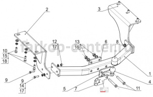 Фаркоп Bosal Russia для ACURA MDX 2014-2019г. Артикул 4380-F