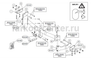 Фаркоп Brink для HYUNDAI ix55 2009-2013. Артикул 551200