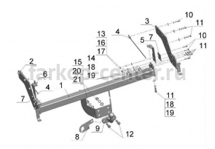 Фаркоп Avtos для FORD RANGER 1999-2007. Артикул FD28