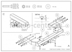 Фаркоп Galia для FORD TRANSIT 2000-2014. Артикул F100C