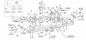 Фаркоп Bosal для MITSUBISHI L200 2006-2015. Артикул 029-231