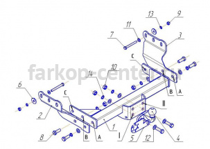 Фаркоп Avtos для FORD TRANSIT 2000-2014. Артикул FD26