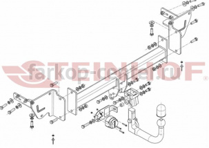 Фаркоп Steinhof для JEEP CHEROKEE KL 2014-2019г. Артикул J-065