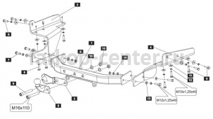 Фаркоп Baltex для TOYOTA HIGHLANDER 2010-2014. Артикул 24.1958.08