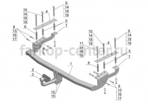 Фаркоп Avtos для SUZUKI SX4 2006-2013. Артикул SZ11