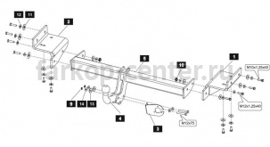 Фаркоп Baltex для HYUNDAI ix35 2010-2015. Артикул 10.1924.12