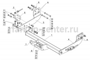 Фаркоп Avtos для FORD TRANSIT 2014-2019г. Артикул FD32