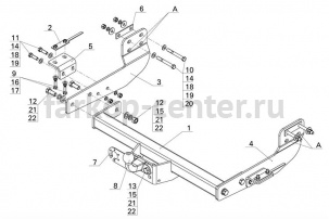 Фаркоп Avtos для FORD TRANSIT 2014-2019г. Артикул FD32