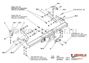 Фаркоп Imiola для RENAULT TRAFIC 2001-2014. Артикул R-024