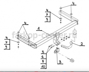 Фаркоп Steinhof для AUDI A6 2004-2011. Артикул A-088