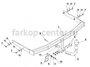Фаркоп Auto-Hak для VOLKSWAGEN TOURAN 2003-2015. Артикул K 41