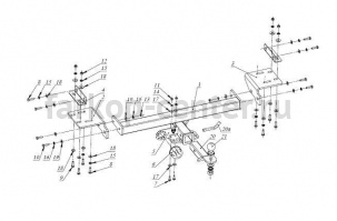 Фаркоп ДЗК для HYUNDAI ix35 2010-2015. Артикул RA492