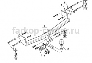 Фаркоп Steinhof для JEEP COMPASS 2006-2011. Артикул J-058