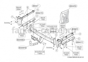 Фаркоп Brink для SUBARU OUTBACK 2003-2009. Артикул 466400