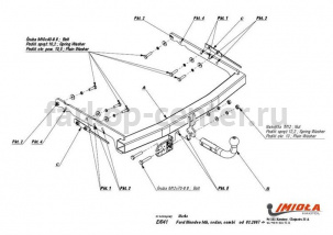 Фаркоп Imiola для FORD MONDEO 2007-2015. Артикул E-041