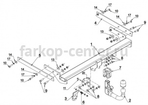 Фаркоп Auto-Hak для FORD KUGA 2013-2019г. Артикул C 60V