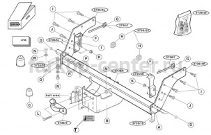 Фаркоп Brink для FORD RANGER 1999-2007. Артикул 373600