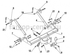 Фаркоп Auto-Hak для RENAULT MASTER 2010-2019г. Артикул G 67
