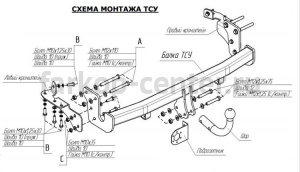 Фаркоп Bosal Russia для PEUGEOT 4008 2012-2019г. Артикул 4159-A